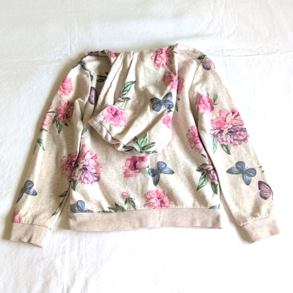 H&M floral butterfly zip-up hoodie sweatshirt 4-6 YRS girls - Picture 7 of 7